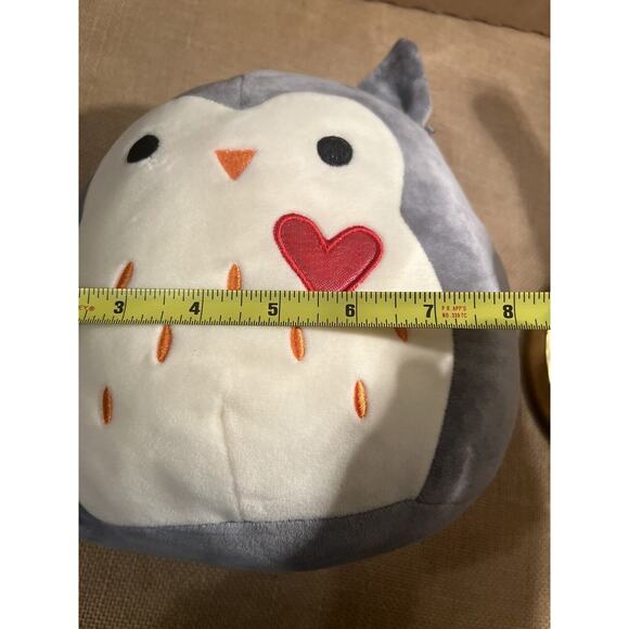 Squishmallows Kellytoy Gray Owl with Red Heart--Perfect for VALENTINES DAY - Picture 8 of 8